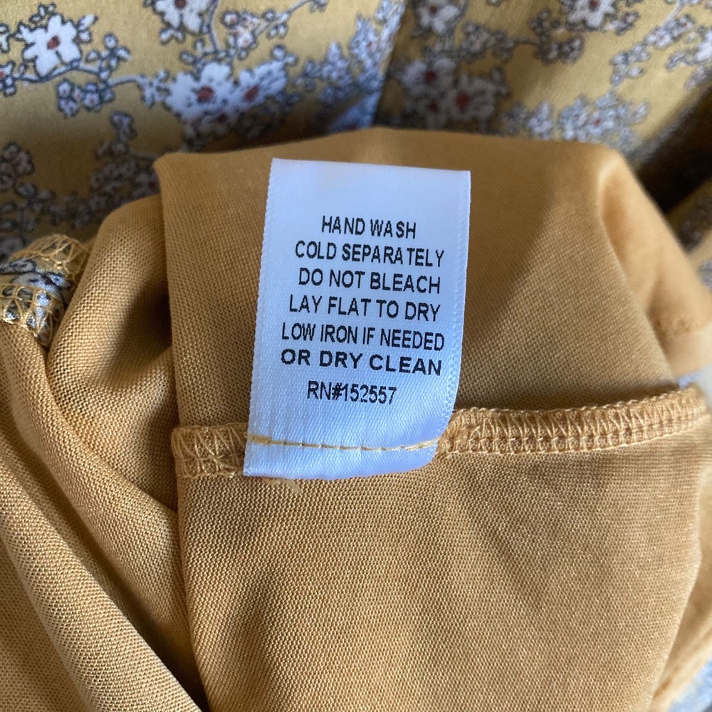 MIKAROSE V-neck Prairie Maxi Slit Front Dress Goldenrod Floral Print - Picture 10 of 10